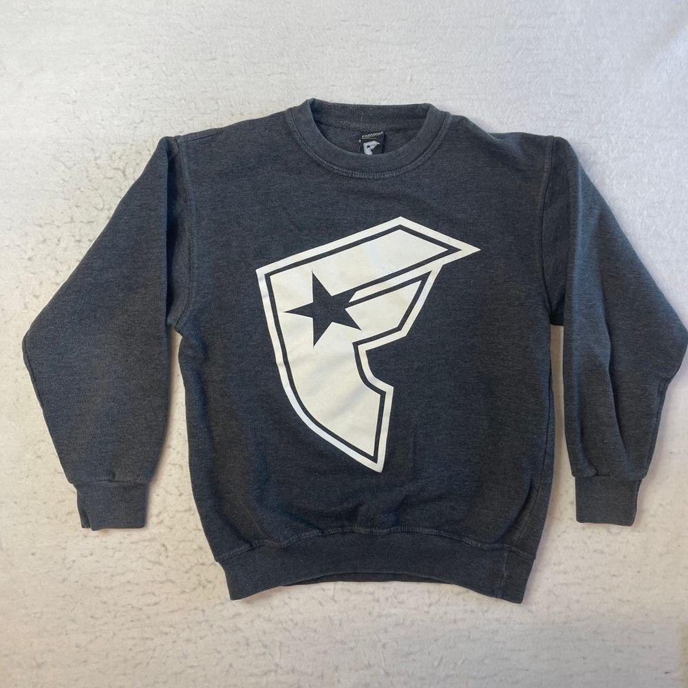 Famous Stars and‎ Straps Sweatshirt Small Charcoal Grey Crewneck Long Sleeve